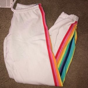 BNWT Chaser Distressed Rainbow Striped Jogger